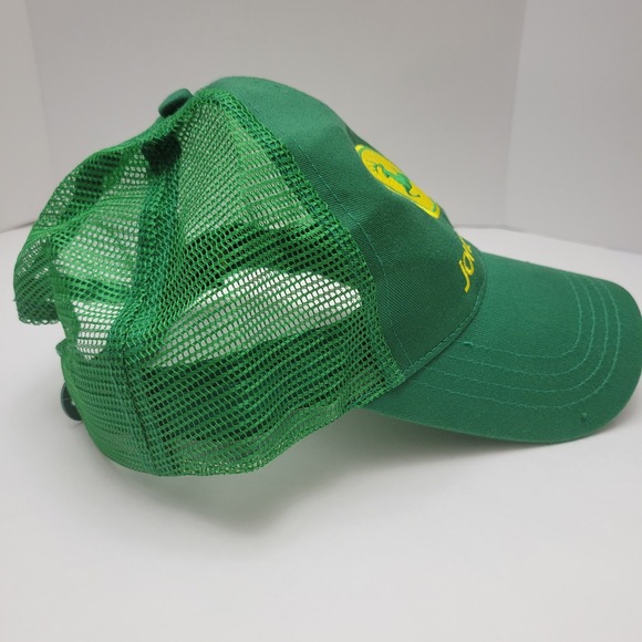 John Deere Snapback Mesh Trucker Hat Green Cary Francis Group Embroidered Logo - Picture 7 of 11